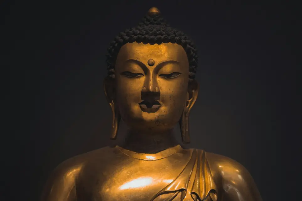a golden buddha statue